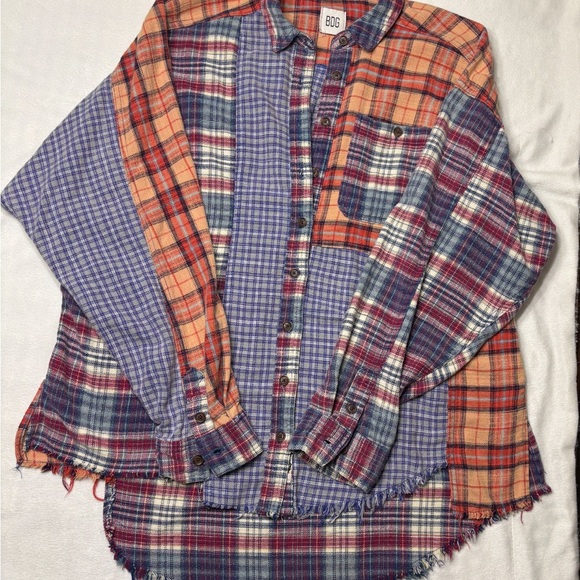 BDG Multicolor Plaid Patchwork Shirt - Picture 5 of 14